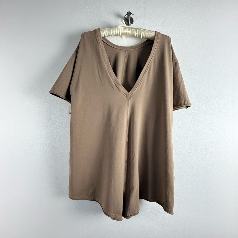 FREE PEOPLE MOVEMENT HOT SHOT TEE ROMPER- Mocha Latte/ Tan Reversible NWT LARGE - Picture 5 of 15